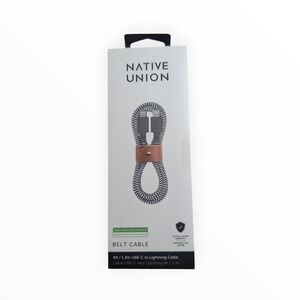 D6-Poly Native Union‎ Belt Cable 4' Lighting to USB-C Cable - Zebra